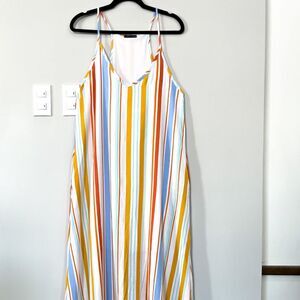 Sweet Claire Stripe‎ Maxi Dress Size S/M Boho Beachy Rainbow